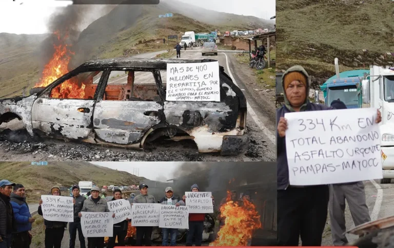 CHURCAMPA: EN PARO NACIONAL PARA EXIGIR AL GOBIERNO ASFALTE SUS CARRETERAS