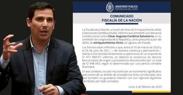 FISCALÍA DE LA NACIÓN: PRESENTA DENUNCIA CONSTITUCIONAL CONTRA CÉSAR COMBINA SALVATIERRA