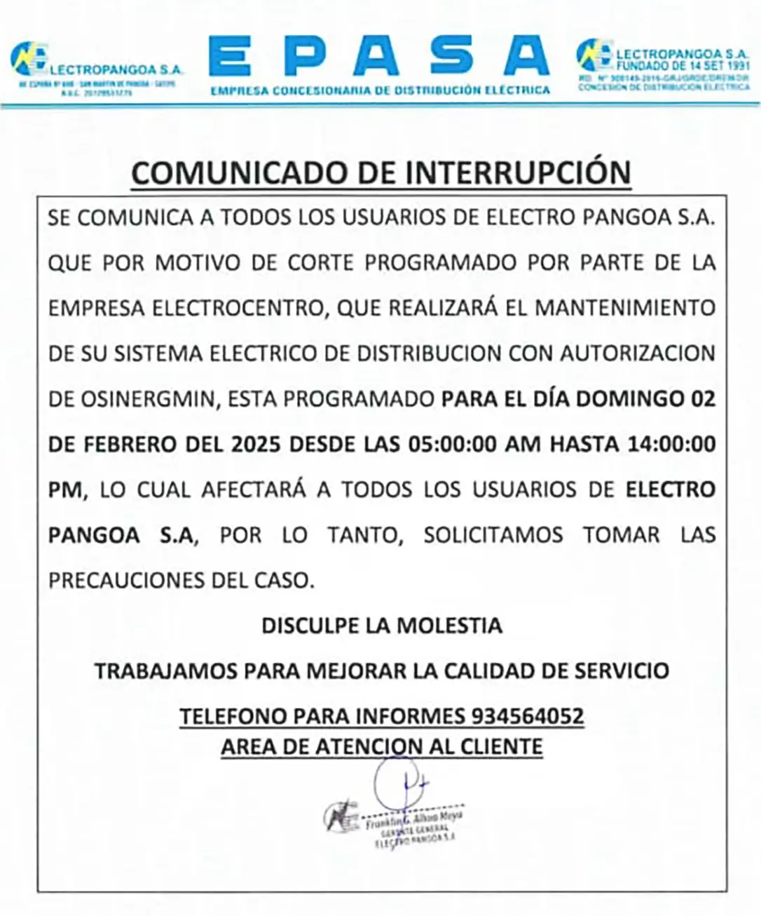 COMUNICADO EPASA