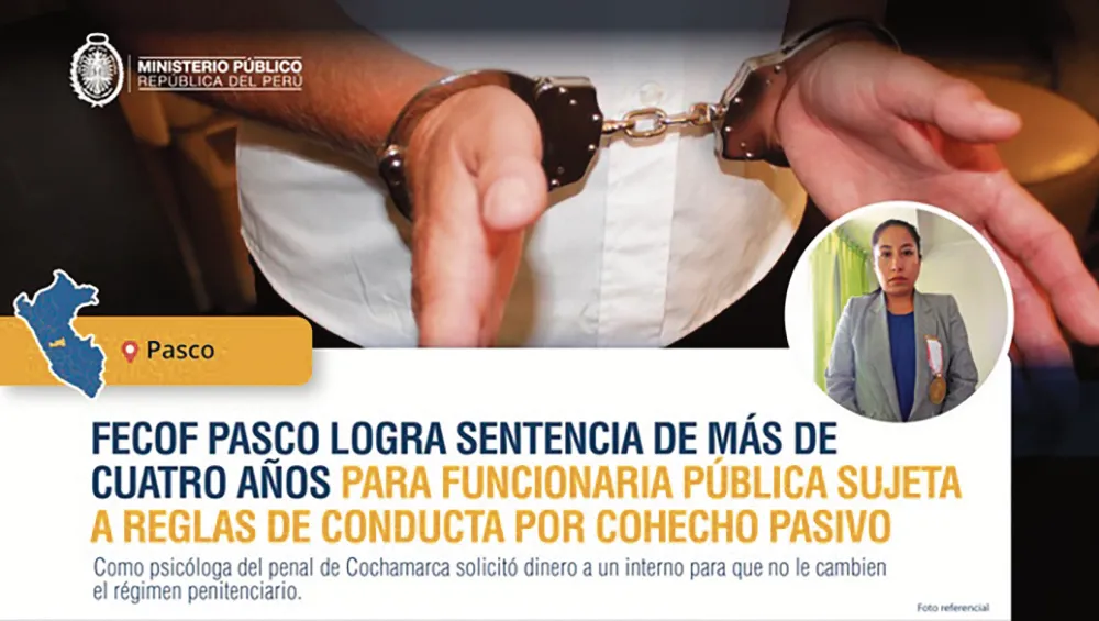 FISCALÍA: SENTENCIA A PSICÓLOGA DE PENAL DE COCHAMARCA