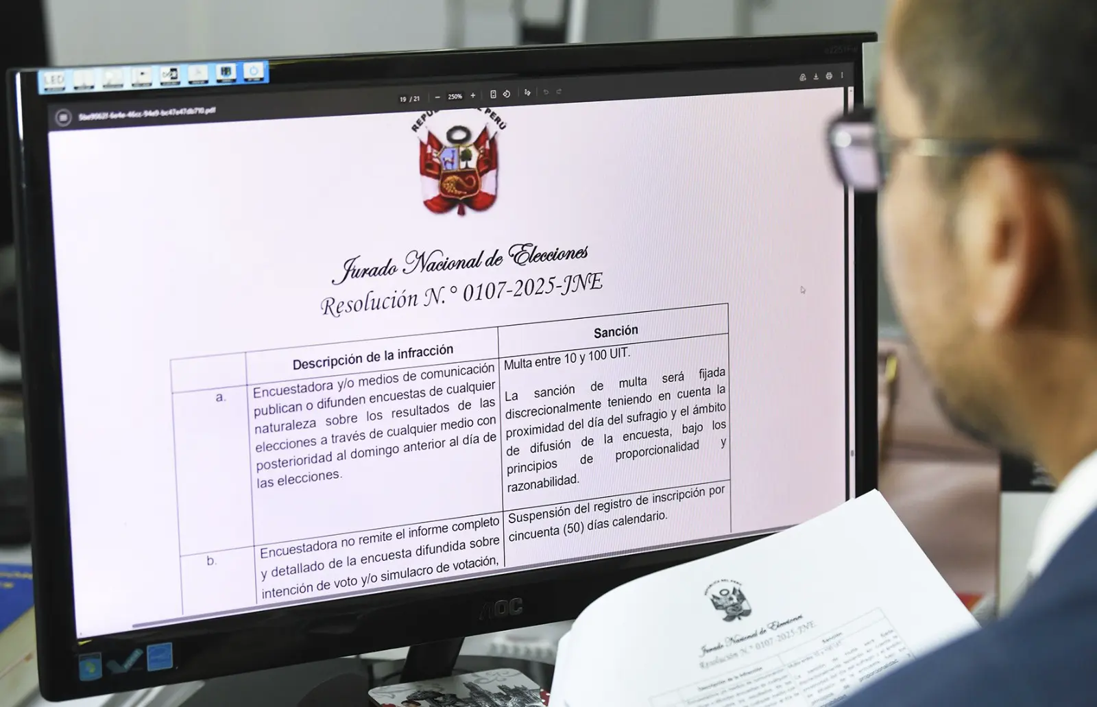 INFRACCIONES AL REGLAMENTO DE ENCUESTAS