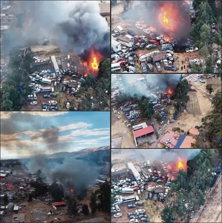 MINUCIOSA INVESTIGACION: SOBRE INCENDIO QUE ARRASÓ MÁS DE 100 VEHÍCULOS EN INCHO
