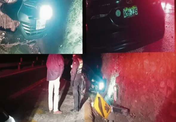 EN CARRETERA CENTRAL: CUATRO MUJERES HERIDAS EN APARATOSA VOLCADURA DE AUTO