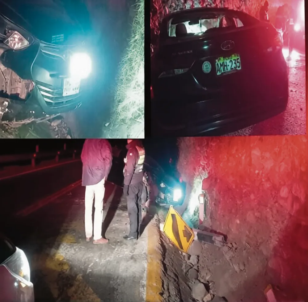 EN CARRETERA CENTRAL: CUATRO MUJERES HERIDAS EN APARATOSA VOLCADURA DE AUTO