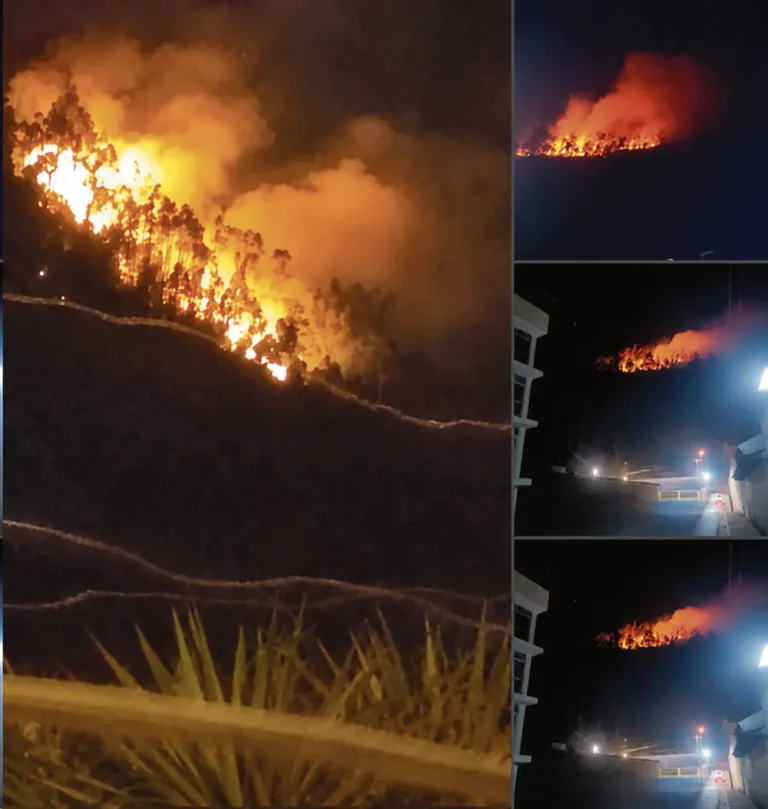 EN HUARIACA: CONTROLAN INCENDIO QUE AMENAZABA VIVIENDAS