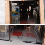 YANACANCHA: EBRIO DESTROZA PUERTA DE CHIFA Y COMENSALES FUGAN