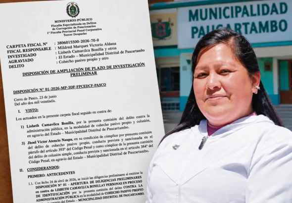 PAUCARTAMBO: DETIENEN A ALCALDESA Y 5 PERSONAS POR DELITO