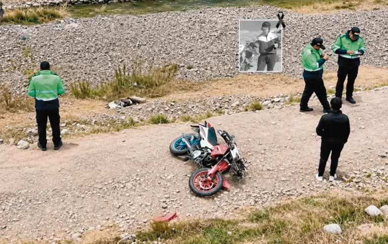 ENTRE PAZOS-HUANCAYO: ESCOLAR PIERDE LA VIDA CON SU MOTOCICLETA