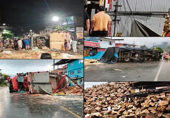 CHOCAN DOS CAMIONES: PARALIZAN TRÁNSITO EN LA CARRETERA CENTRAL