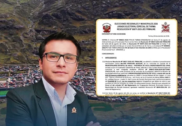 POR DESACATAR RETIRO DE PUBLICIDAD: JNE IMPONE MULTA DE 165 MIL SOLES AL ALCALDE DE YAULI