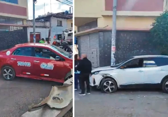 EN EL CENTRO DE LA CIUDAD: VIOLENTO CHOQUE DESATA CONGESTIÓN VEHICULAR