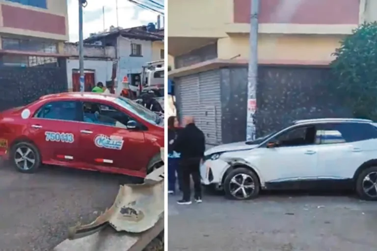 EN EL CENTRO DE LA CIUDAD: VIOLENTO CHOQUE DESATA CONGESTIÓN VEHICULAR