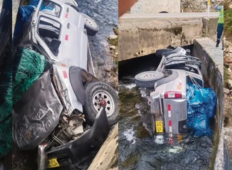 ACCIDENTE EN CARRETERA CENTRAL: VEHÍCULO CAE AL RÍO TISHGO EN TRAMO LA OROYA-CERRO DE PASCO