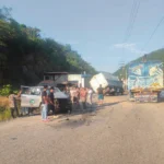 EN LA VIA HACIA PERENÉ: CHOQUE ENTRE CAMIONETA Y CAMIÓN DEJA DAÑOS MATERIALES