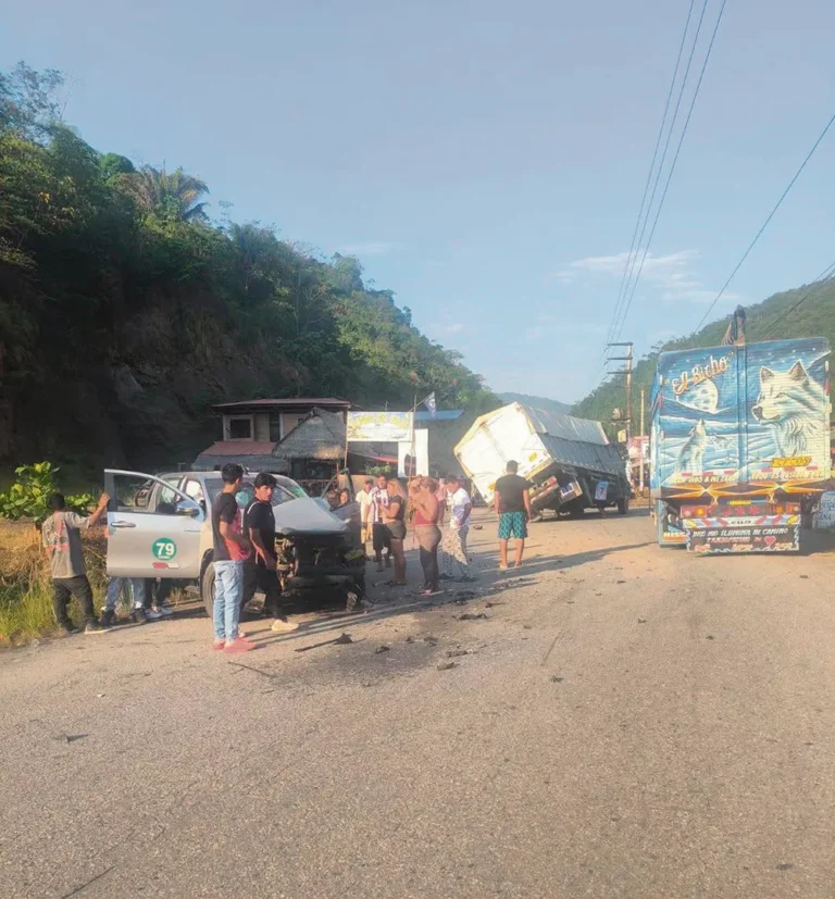 EN LA VIA HACIA PERENÉ: CHOQUE ENTRE CAMIONETA Y CAMIÓN DEJA DAÑOS MATERIALES