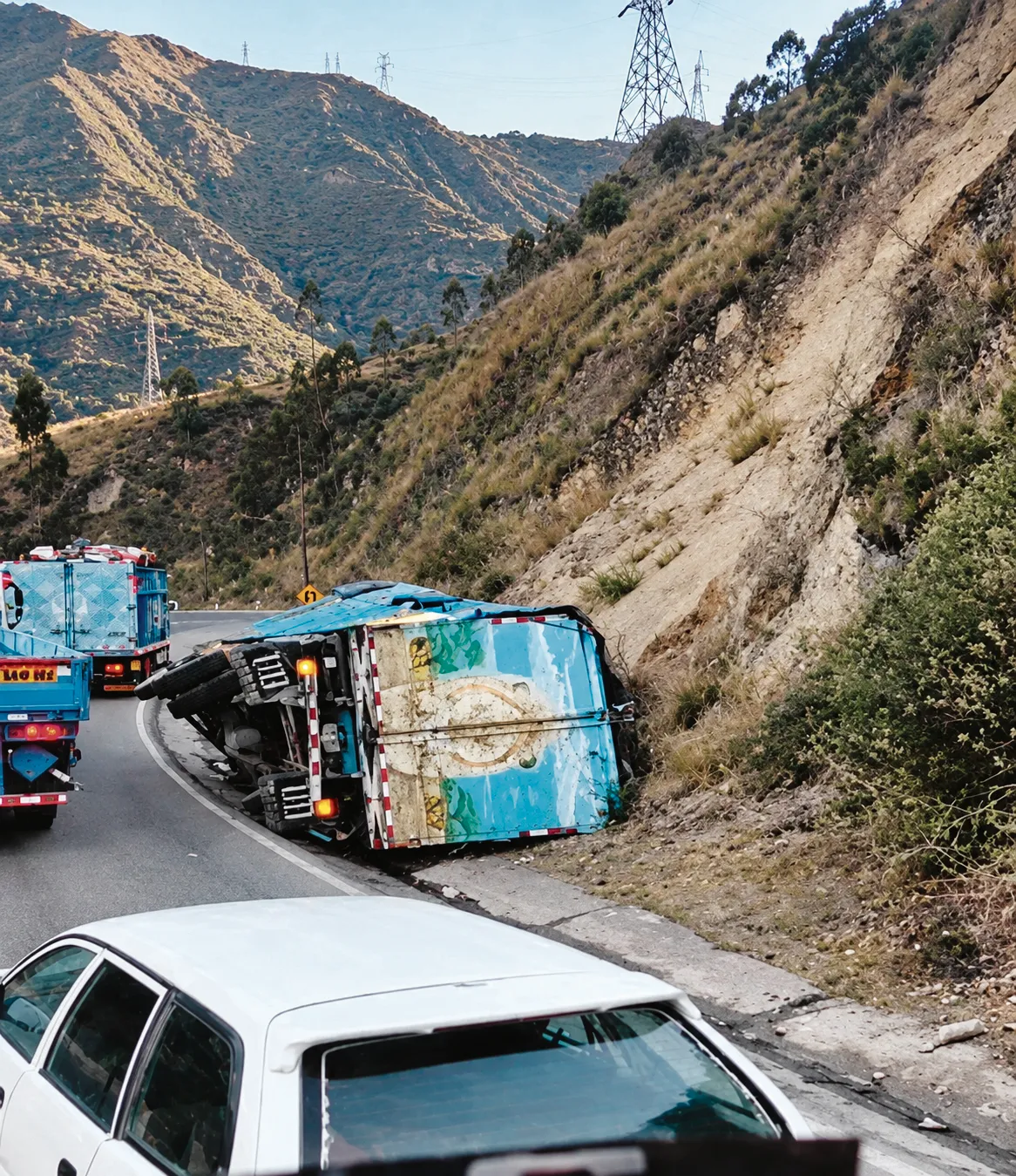 EN CARRETERA CENTRAL: CAMIÓN SE DESPISTA Y TERMINA RECOSTADO CONTRA UN CERRO